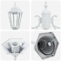 LAMPION DO OGRODU BIAŁY ALUMINIUM SZKŁO
