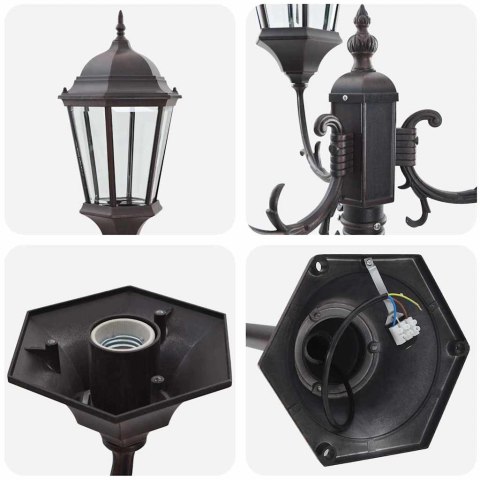 LAMPION DO OGRODU KOLOR BRONZU ALUMINIUM SZKŁO