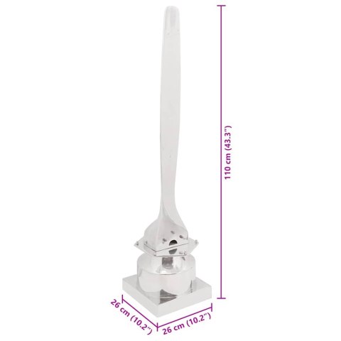 VidaXL Rzeźba Srebrna 26x26x110 cm Półśmigło