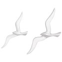 VidaXL Rzeźby Mewy na Ścianę 2 szt. Srebrne Aluminium