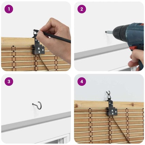 ROLETA Z ZASŁONAMI JASNY BRĄZ 110X 220CM BAMBUS