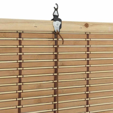 ROLETA Z ZASŁONAMI JASNY BRĄZ 150X 220CM BAMBUS