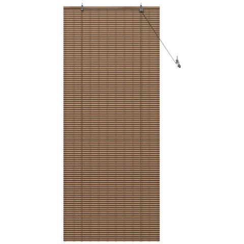 ŻALUZJA OKIENNA Z ZASŁONAMI BRĄZOWY 100X220CM BAMBUS