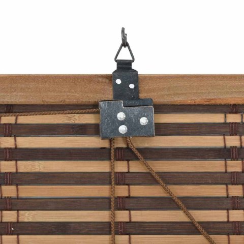ŻALUZJA OKIENNA Z ZASŁONAMI BRĄZOWY 100X220CM BAMBUS