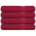 RĘCZNIKI 4 SZT. BORDOWE 100X200CM BAWEŁNA 100%