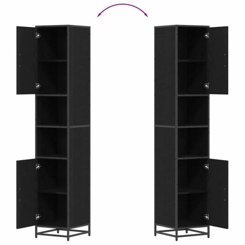 SZAFKA ŁAZIENKOWA Z PÓŁKĄ CZARNY DĄB 35X37.5X188.5CM