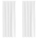 ZASŁONY Z ZASŁONAMI 2 PCS JASNA BIEL POLIESTER