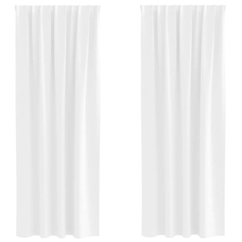 ZASŁONY Z ZASŁONAMI 2 PCS JASNA BIEL POLIESTER