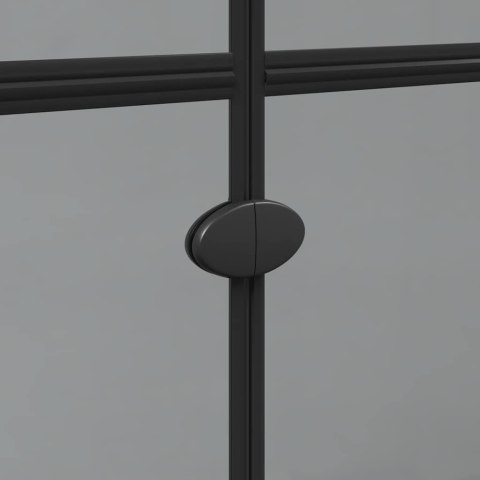 ŚCIANA PRYSZNICOWA TYPU WALK-IN CZARNY I CIEMNY TRANSPARENTNY