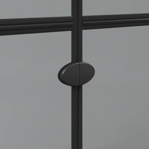 ŚCIANA PRYSZNICOWA TYPU WALK-IN CZARNY I CIEMNY TRANSPARENTNY