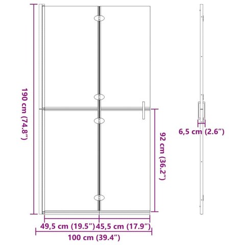 ŚCIANA PRYSZNICOWA TYPU WALK-IN CZARNY I CIEMNY TRANSPARENTNY