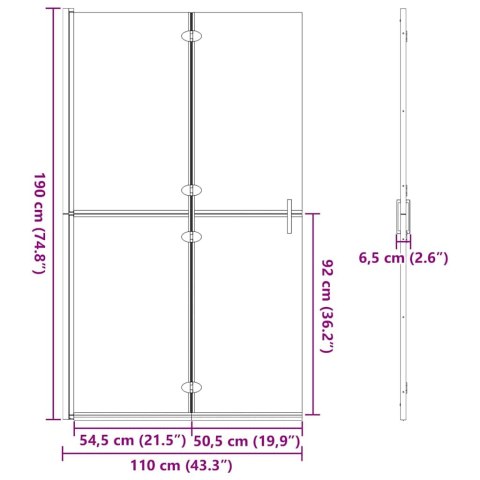 ŚCIANA PRYSZNICOWA TYPU WALK-IN CZARNY I CIEMNY TRANSPARENTNY