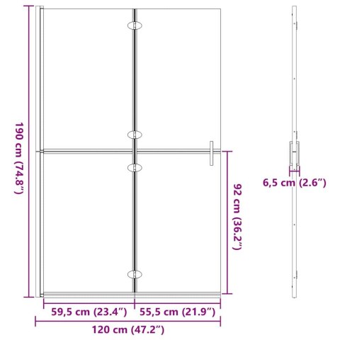 ŚCIANA PRYSZNICOWA TYPU WALK-IN CZARNY I CIEMNY TRANSPARENTNY