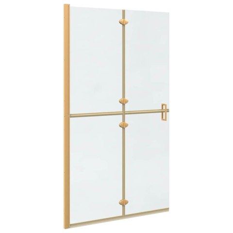 ŚCIANA PRYSZNICOWA TYPU WALK-IN INNY ZŁOTY I PRZEZROCZYSTY