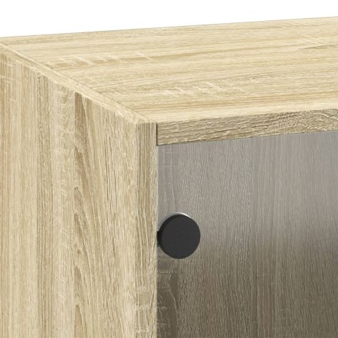 SZAFKA WISZĄCA ZE SZKLANYMI DRZWIAMI DĄB SONOMA 35X37X100CM