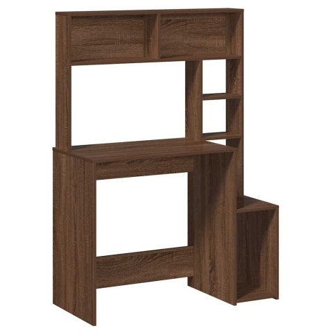 BIURKO Z PÓŁKAMI BRĄZOWY DĄB 100X45X140CM