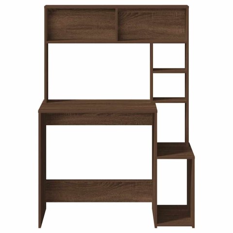 BIURKO Z PÓŁKAMI BRĄZOWY DĄB 100X45X140CM