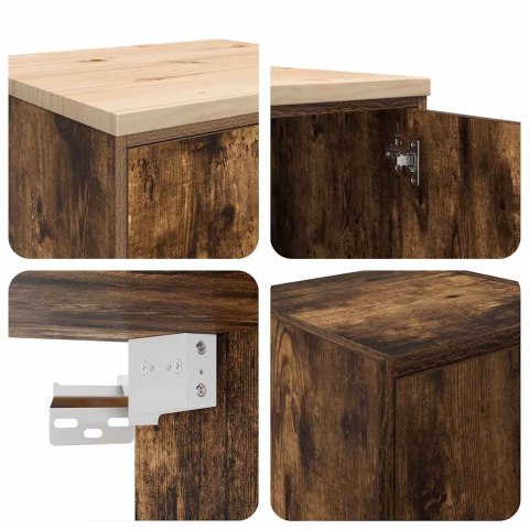 VidaXL Szafki garażowe 2 szt. Dąb wędzony Drewno klejone