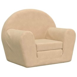 KANAPA DLA DZIECKA ROZKŁADANA KREMOWA MIĘKKI PLUSZ