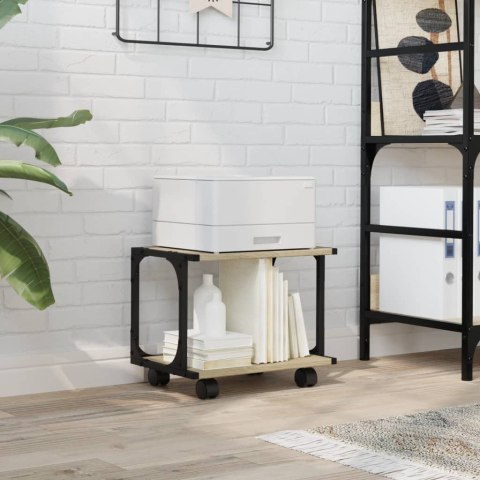 STOJAK SZAFKA REGAŁ NA KÓŁKACH POD DRUKARKĘ 2-POZIOMOWY DĄB SONOMA 41X28X33,5CM