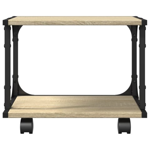 STOJAK SZAFKA REGAŁ NA KÓŁKACH POD DRUKARKĘ 2-POZIOMOWY DĄB SONOMA 41X28X33,5CM