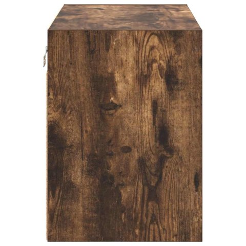 GARAŻOWE SZAFKI ŚCIENNE 2 SZT. DĄB WĘDZONY DREWNO KLEJONE