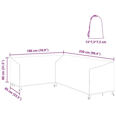 POKROWIEC NA MEBLE OGRODOWE 250X180X80CM