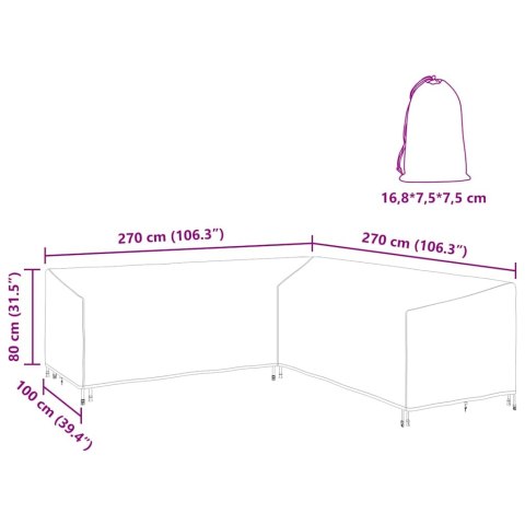 POKROWIEC NA MEBLE OGRODOWE 270X270X80CM