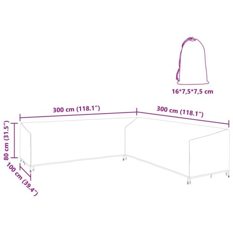 POKROWIEC NA MEBLE OGRODOWE 300X300X80CM