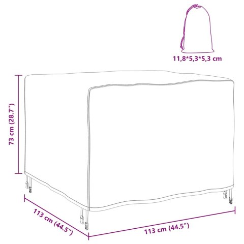 POKROWIEC NA MEBLE OGRODOWE CZARNY 113X113X73CM 420D
