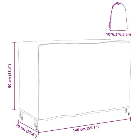 POKROWIEC NA MEBLE OGRODOWE CZARNY 140X70X90CM 600D
