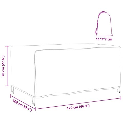 POKROWIEC NA MEBLE OGRODOWE CZARNY 170X100X70CM 210D