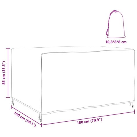 POKROWIEC NA MEBLE OGRODOWE CZARNY 180X150X85CM 420D