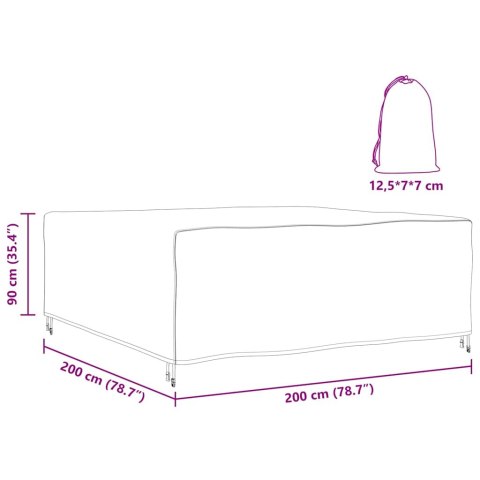 POKROWIEC NA MEBLE OGRODOWE CZARNY 200X200X90CM 420D
