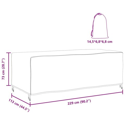 POKROWIEC NA MEBLE OGRODOWE CZARNY 229X113X73CM 210D