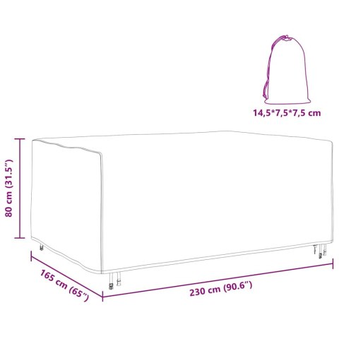 POKROWIEC NA MEBLE OGRODOWE CZARNY 230X165X80CM 420D