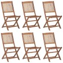 SKŁADANE KRZESŁA OGRODOWE 6 SZT. Z PODUSZKAMI DREWNO AKACJOWE
