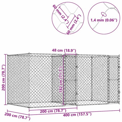 KLATKA DLA PSA STAL GALWANIZOWANA MOCNA I TRWALA OCHRONA 400X200X200
