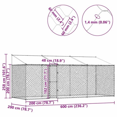 KLATKA DLA PSA STAL GALWANIZOWANA MOCNA I TRWALA OCHRONA 600X200X256