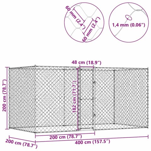 KLATKA DLA PSA STAL GALWANIZOWANA MOCNA I TRWALA OCHRONA 400X200X256