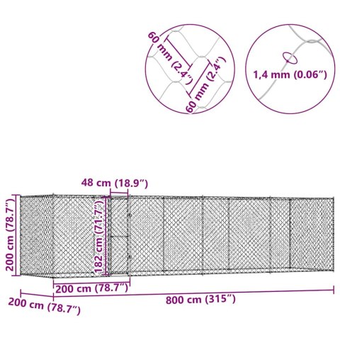 KLATKA DLA PSA STAL GALWANIZOWANA MOCNA I TRWALA OCHRONA 800X200X256