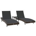 LEŻAKI 3 PCS BRĄZOWY 40X 40X 40.5CM POLIRATTAN