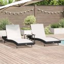 LEŻAKI 3 PCS CZARNY I BIAŁY 40X 40X 40.5CM POLIRATTAN