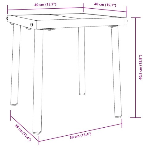 LEŻAKI 3 PCS CZARNY I BIAŁY 40X 40X 40.5CM POLIRATTAN