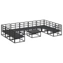 ZESTAW SOF NA OGRÓD Z PODUSZKĄ 10 PCS CZARNY ALUMINIUM
