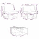 ZESTAW SOF NA OGRÓD Z PODUSZKĄ 10 PCS CZARNY ALUMINIUM