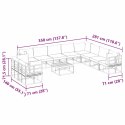 ZESTAW SOF NA OGRÓD Z PODUSZKĄ 11 PCS CZARNY ALUMINIUM
