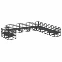 ZESTAW SOF NA OGRÓD Z PODUSZKĄ 11 PCS CZARNY ALUMINIUM