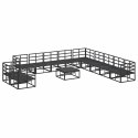 ZESTAW SOF NA OGRÓD Z PODUSZKĄ 12 PCS CZARNY ALUMINIUM