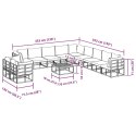 ZESTAW SOF NA OGRÓD Z PODUSZKĄ 12 PCS CZARNY ALUMINIUM